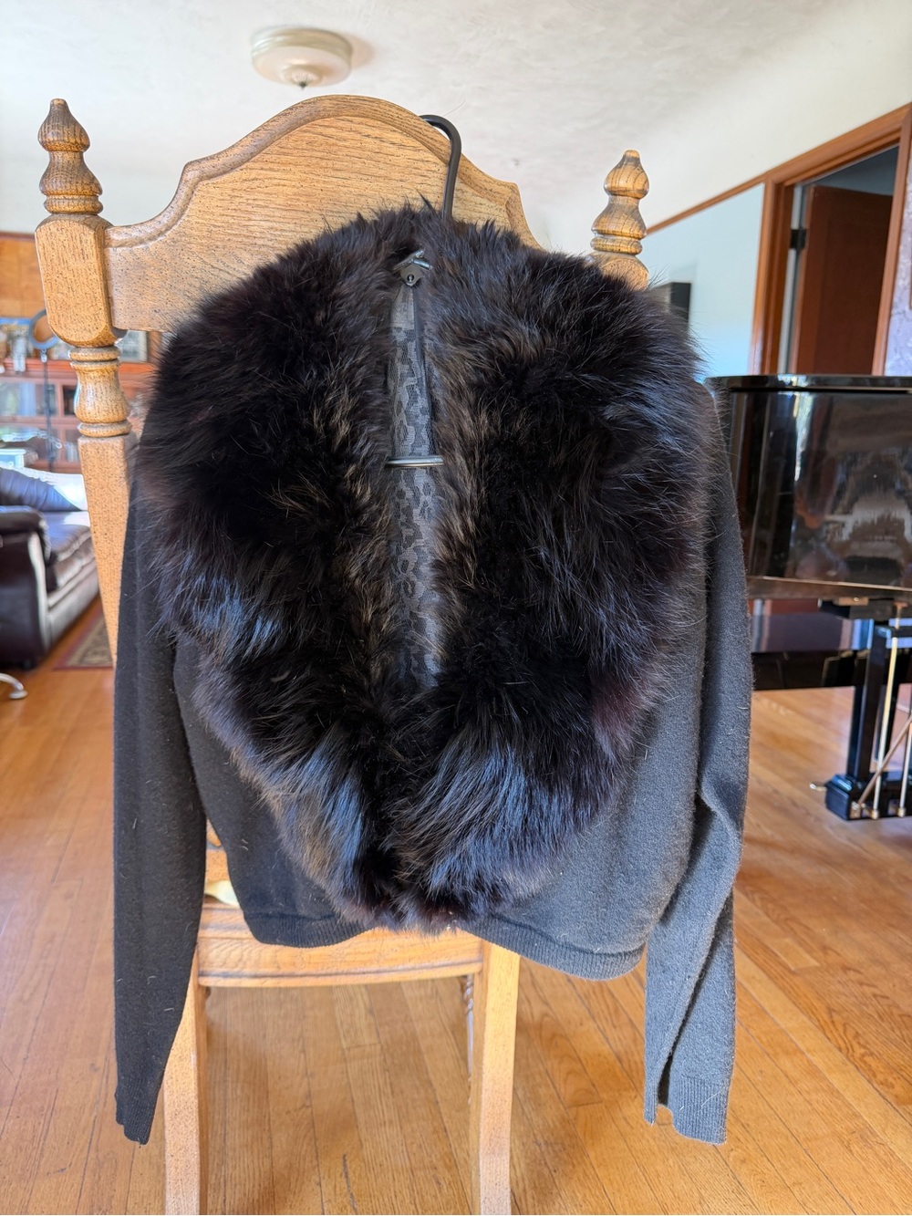 Real Mink fur Vintage late 1950s wool and angora sweater